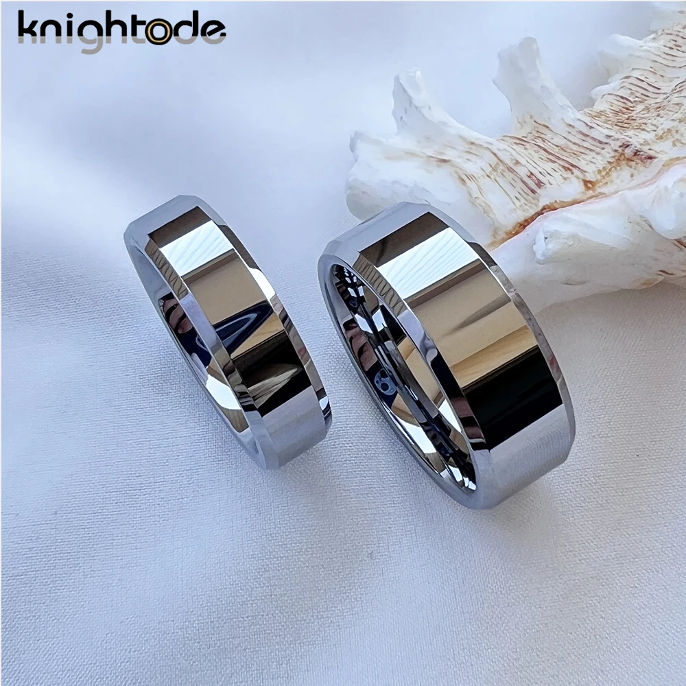 男性と女性のための古典的なタングステンカーバイドバンド,誕生日プレゼント,フラットポリッシュ,幅6mm,8mm