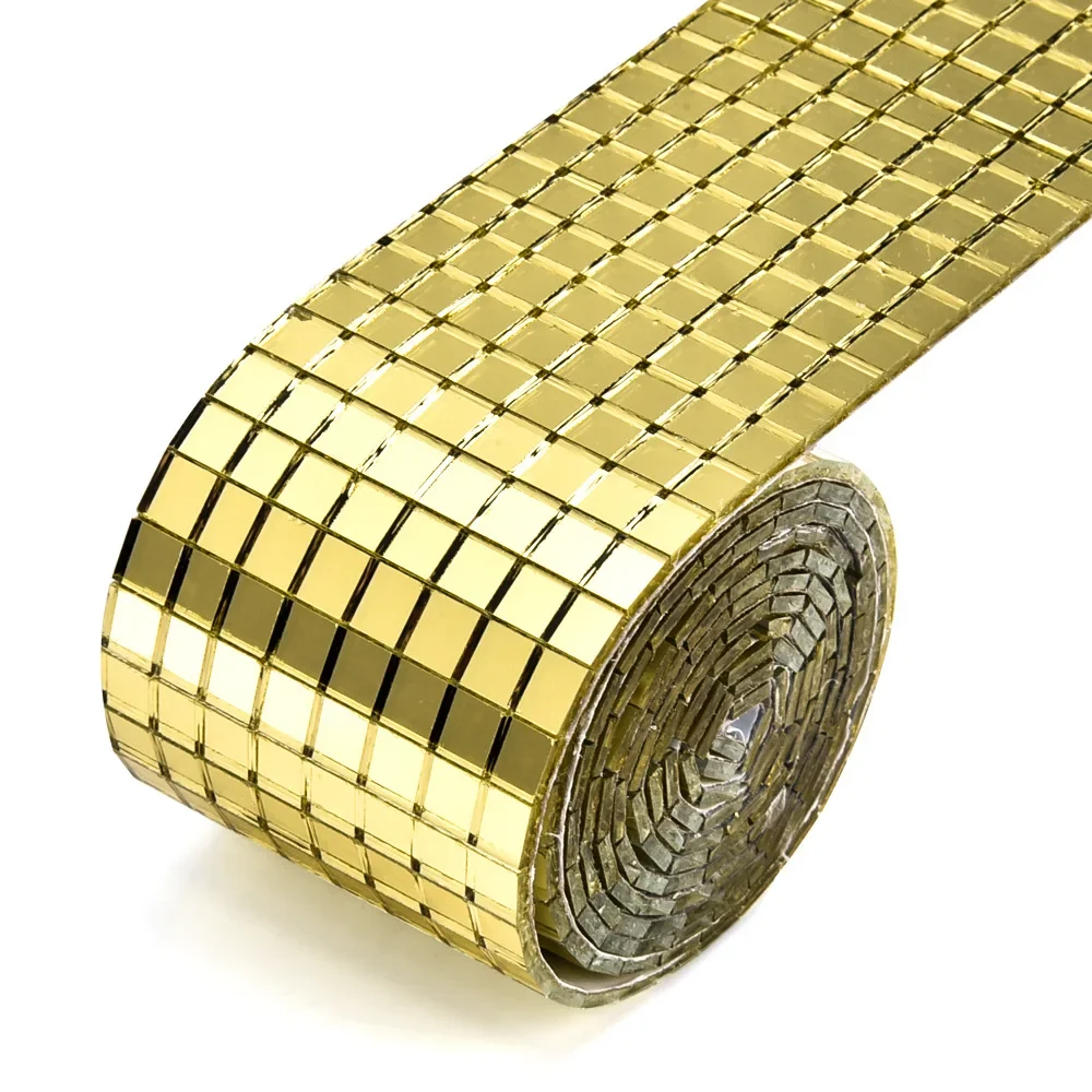 2M 5x5mm 10x10mm Self-adhesive Mosaic Wall Stickers Creative DIY Glass Mirror Stickers Mosaic Tiles Home DecorationKTV Stickers