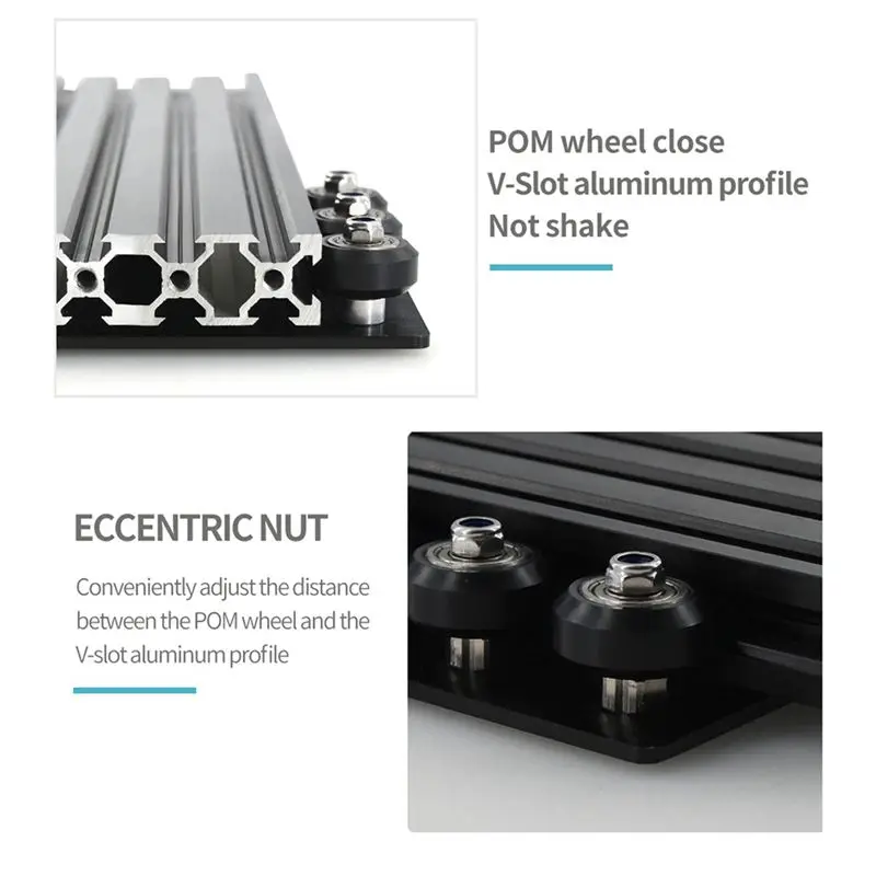 ABKS-3X V-Slot Gantry Plate Set 20-80Mm With V-Slot Solid V Wheel POM Kit For Profiles CNC Machine Part 3D Printer Parts