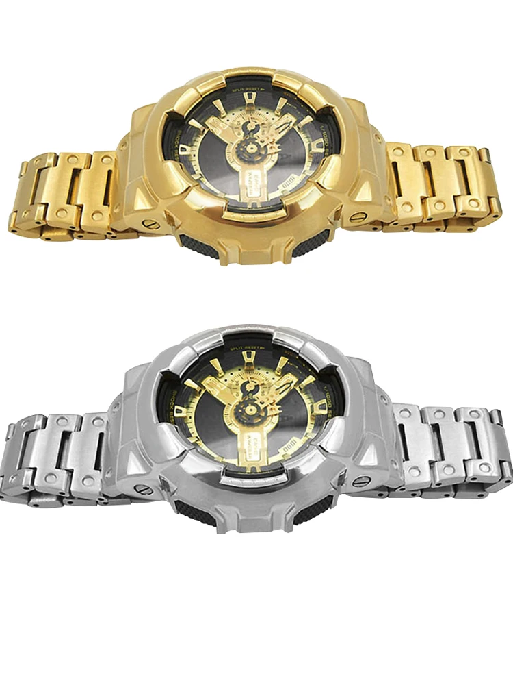 GA-110 طقم عصري الفولاذ المقاوم للصدأ حزام ل كاسيو G-SHOCK GA 110 GA-120 GA-100 الرجال تعديل حزام الساعات سوار إكسسوارات