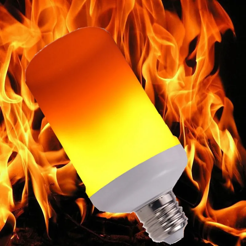 Pop E27 LED Flame Effect Fire Light Bulb SMD2835 Flickering Emulation 4 Modes LED Flame Lamp 1200K~1400K AC85V~265V