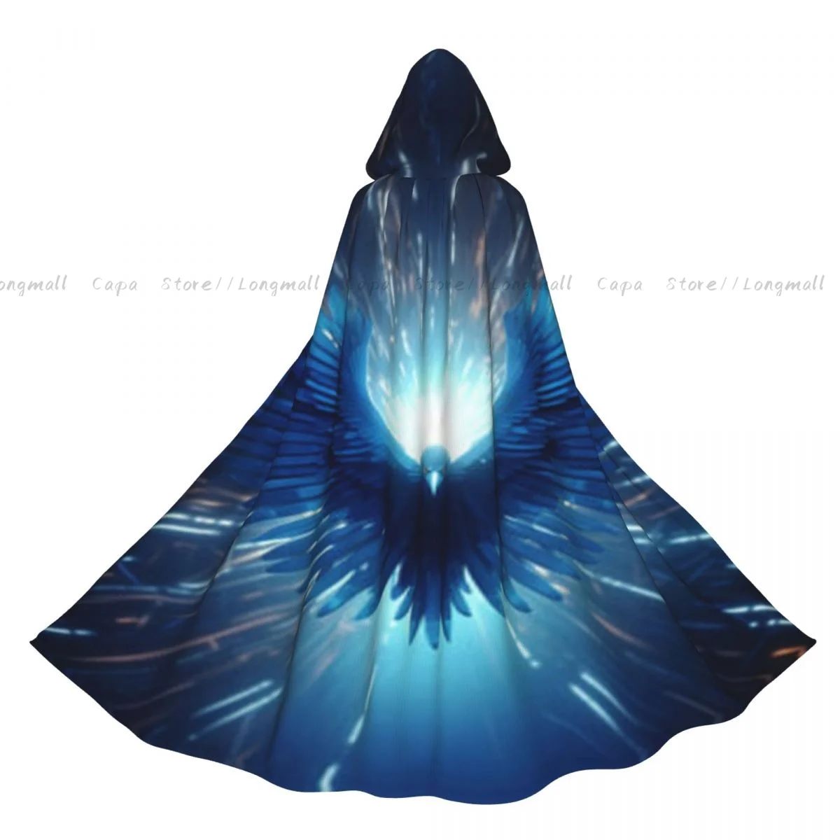 

Witch Cloak Futurustic Raven Spreading Wings Halloween Cosplay Costume Unisex Adult Cloak Retro Ages Cape