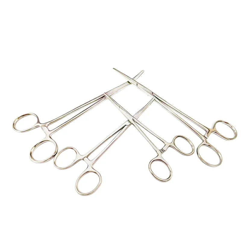 الفولاذ المقاوم للصدأ ملقط مرقئ ملقط الأوعية الدموية مقاطع جراحية مستقيم الكوع مقاطع البعوض الكبيرة والصغيرة نماذج كاملة #4