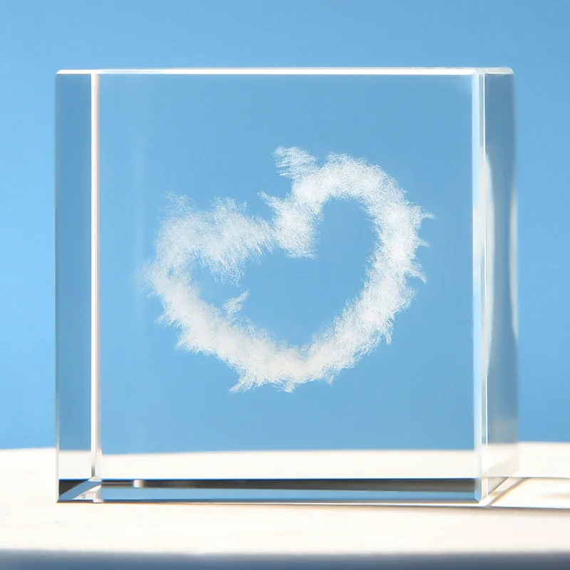 Mini Cloud Glass Ornament Romantic Gift for Couple Creative Decoration Desk Display for Valentine Birthday Festival Present