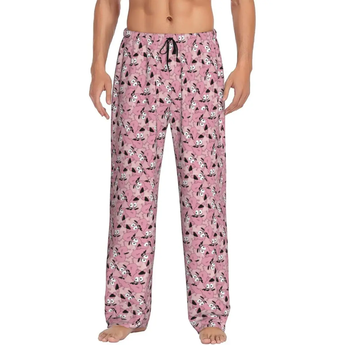 

Custom Print Men C-Courage The Cowardly Dog Pajama Pants Sleepwear Sleep Lounge Bottoms with Pockets