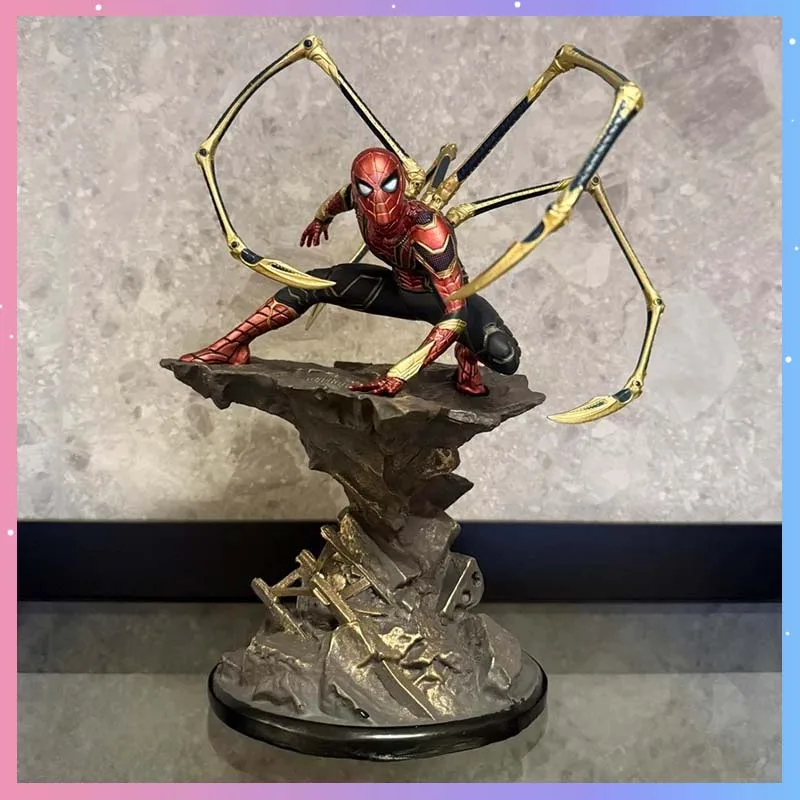 

Spider Man Steel Suit 30cm Action Figure Anime Cartoon Statue Model Toy Home Office Desktop Decoration Toy Collection Men Gift