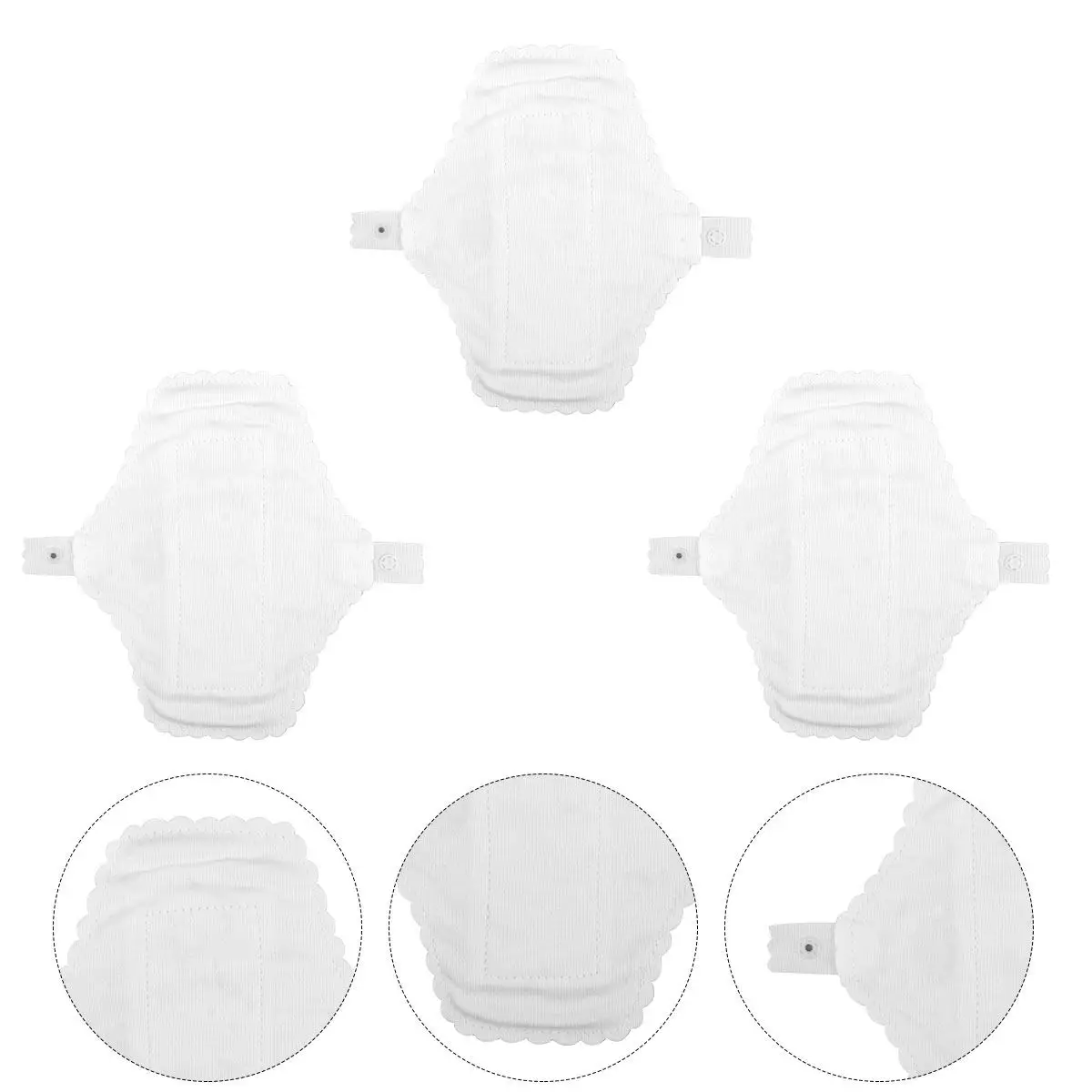 

3Pcs Washable Cotton Sanitary Napkins Reusable Menstrual Pads Thin Breathable Strong Absorption Leak Proof Biodegradable