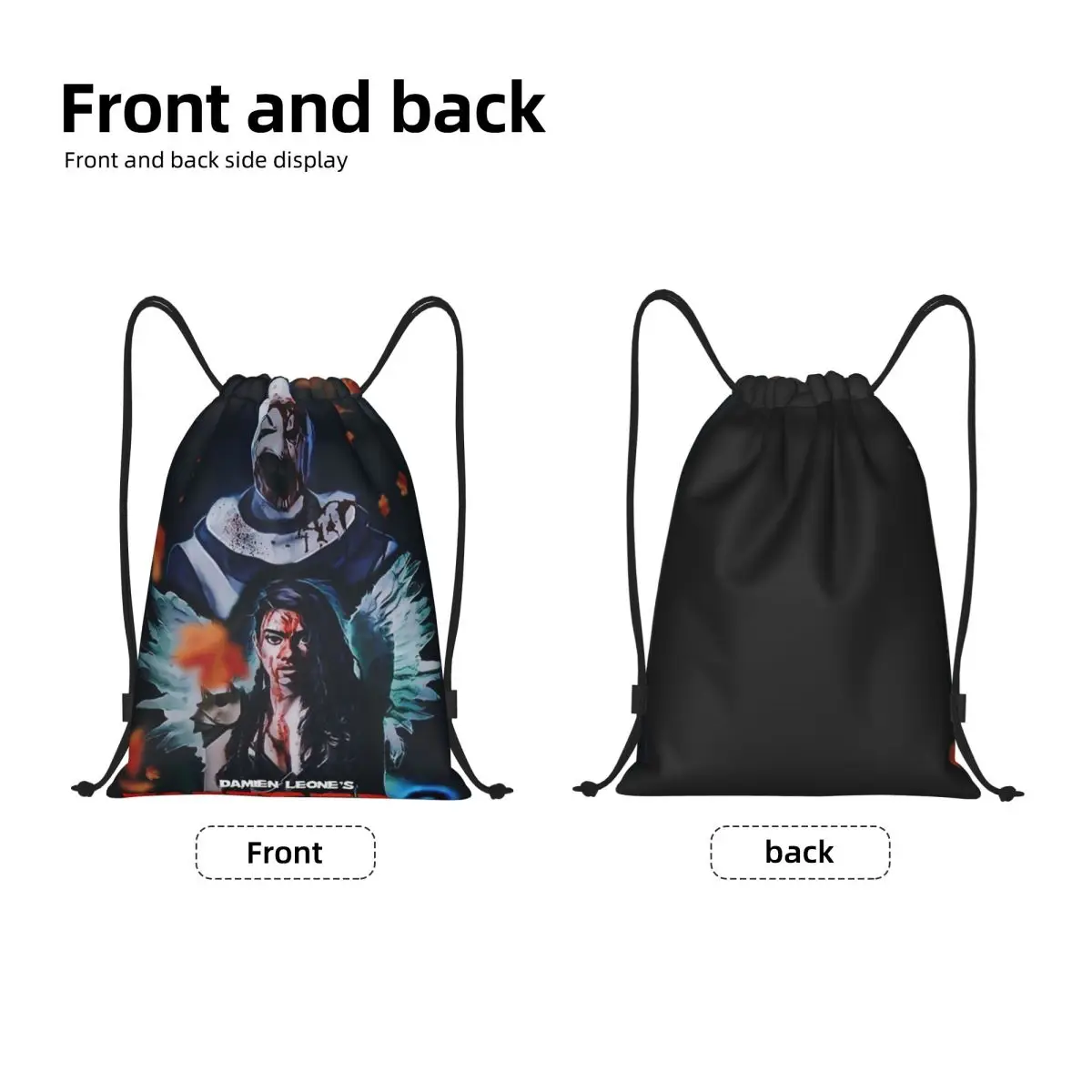 Custom Terrifiers Halloween Horror Movie Drawstring Bags for Training Yoga Backpacks Men Women Sports Gym Sackpack