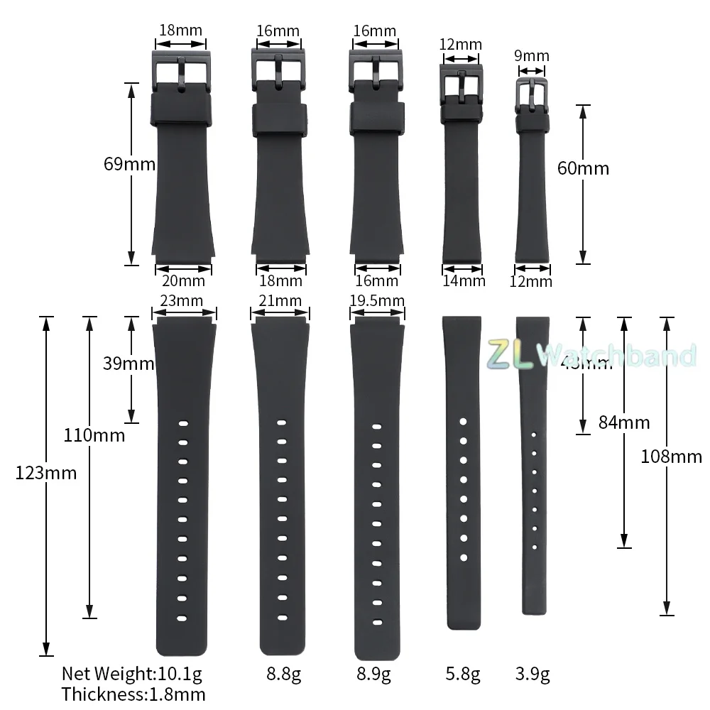Bracelet For CASIO Resin Watch Strap 12/14/16/18/20/22mm for W800H SGW400 F91W F84 F105/108 A158/168 AE1200/1300 Resin Belts view 6