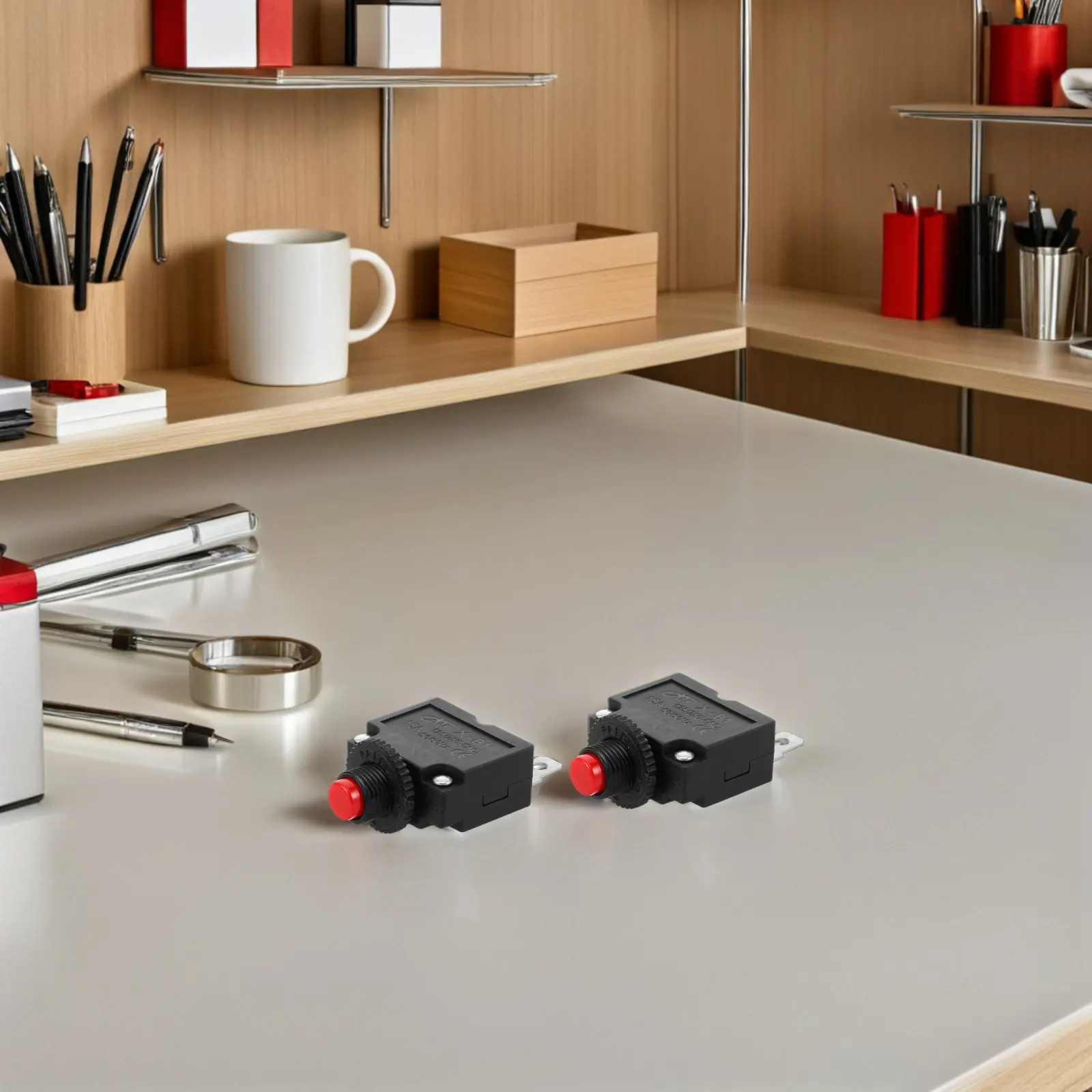 10pcs Overload Protector Breaker Manual Reset Circuit Breaker Button Switch For Electric Motor Thermal Overload Protection