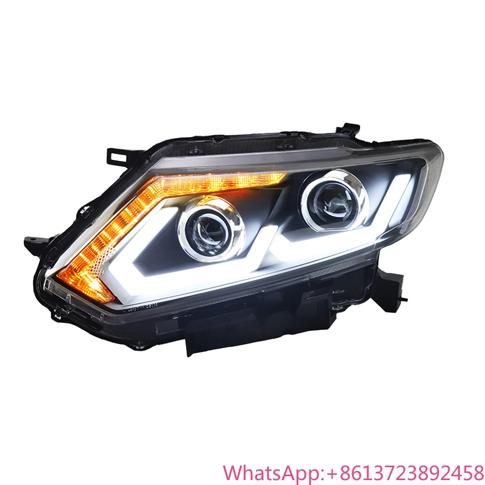 For Car Front Lamps for Nissan X-Trail 2014-2016 Auto Headlights Assembly Upgrade LED Double U Projector 2 Lens Tool Accessories