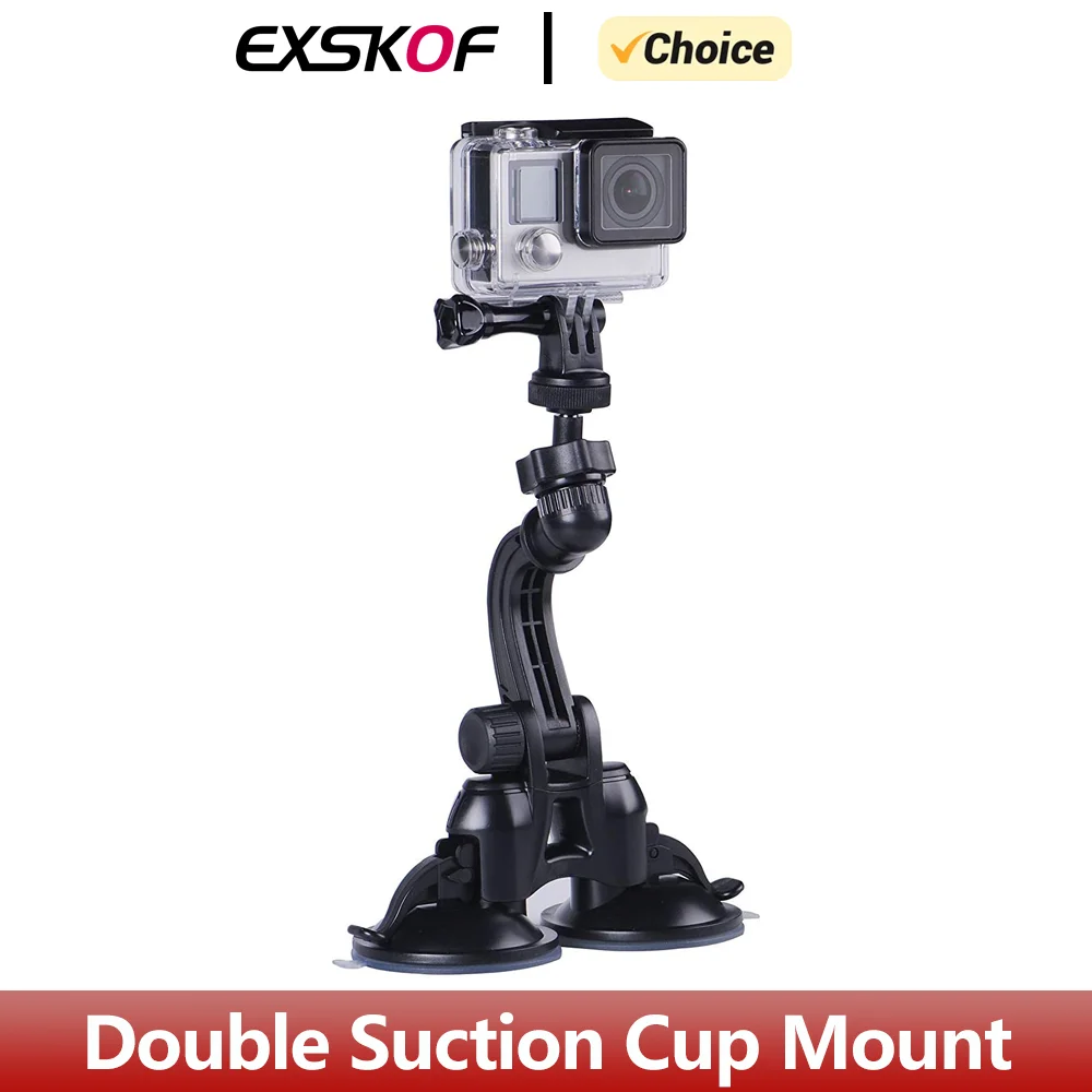 Double Suction Cup Mount Car Holder For GoPro Hero 12 11 10 9 8 7 6 5 4 SJCAM Insta360 X2 X3 DJI Osmo Action Camera Accessories