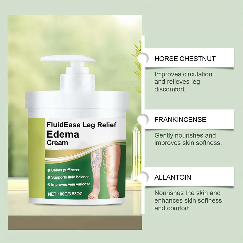 100g﻿ Leg Therapy Edema Care Cream Repair Varicose Veins Antiedematous Foot Improves Circulation Anti Edema Ointment - view 4