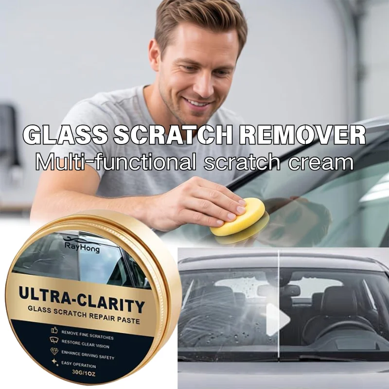 Ultra Clarity Glass Polishing Repair Paste For Car Window Windshield Remove Minor Scratches Restore Transparency Car Accessory