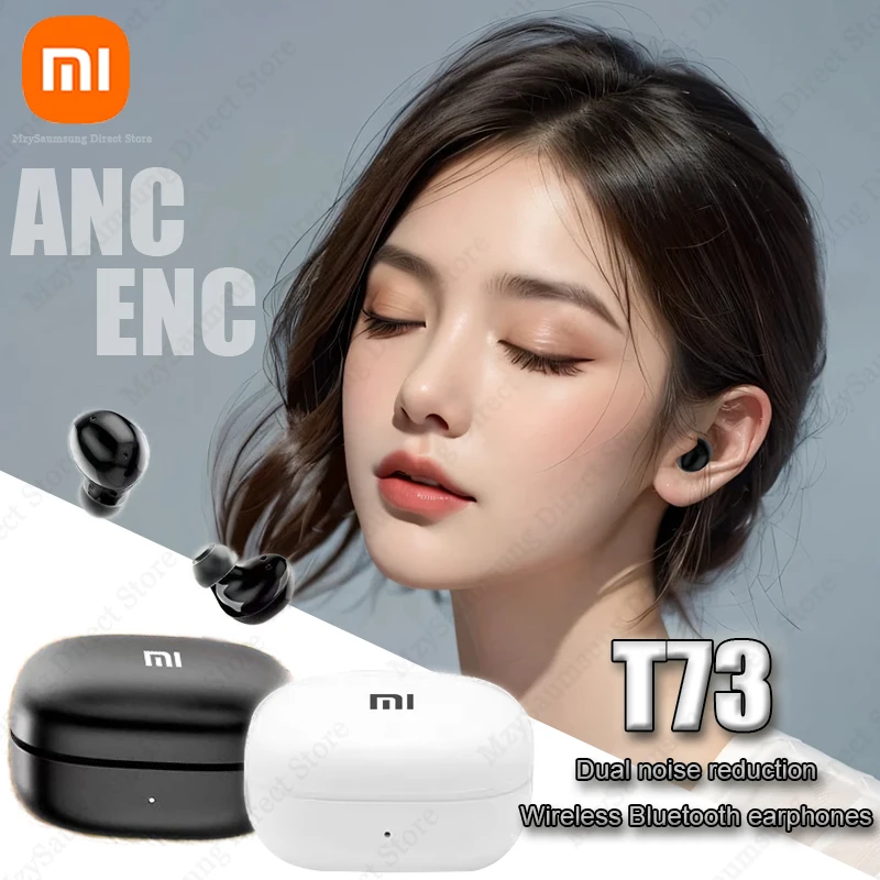 

Xiaomi TWS T73 ANC+ENC Earphone Wireless Headphone Bluetooth Headset In Ear Active Noise Cancelling Touch Control Gaming Earbuds