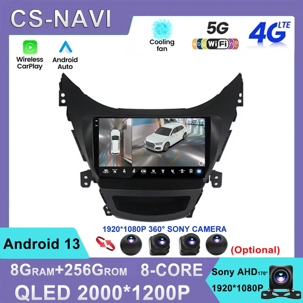 

Android 13 для Hyundai Elantra 5 JK GD MD UD 2011 - 2015 QLED экран Мультимедиа Авторадио Навигация стерео видео плеер Carplay