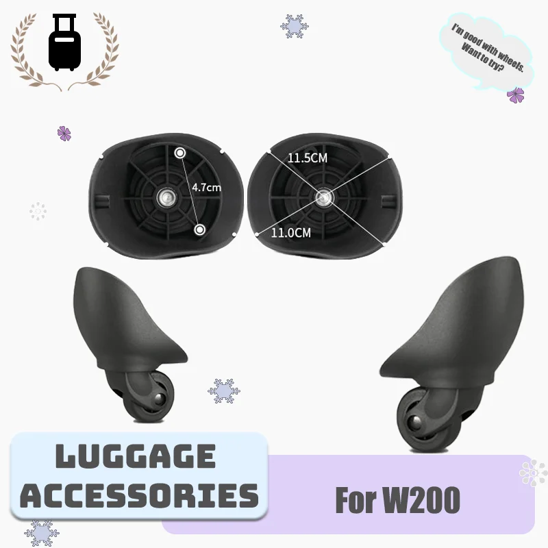 

For W200 Luggage Wheel Upgrade Kit 360° Rotating Silent Wheels Wear-Resistant and Pressure-Resistant Durable Rubber Construction