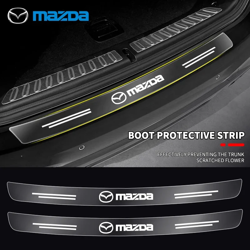 

Для Mazda 3 6 CX3 CX4 CX5 CX7 CX8 CX9 CX30 RX7 Atenza Axela Стайлинг автомобиля Багажник Задний бампер Накладка Защитная пластина Защитная наклейка