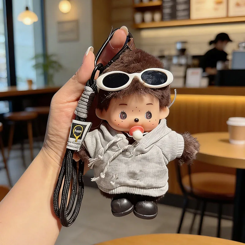 

New model ‌Monchhichi Plush Toy Keychain Funny Animal Hat Backpack Cartoon Character Pendant Car Pendant Christmas