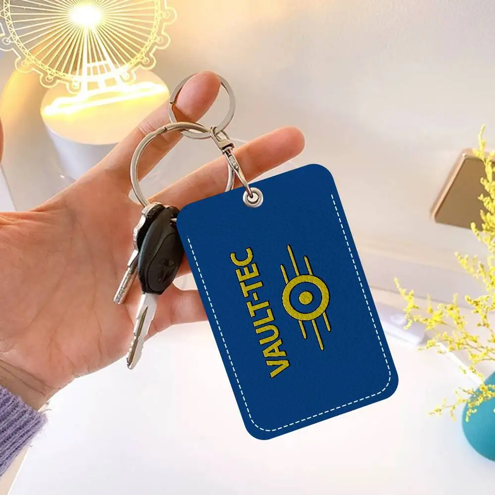 ألعاب V-Vault T-Tec شعار شارة حامل المفاتيح للبنك الأعمال حامل بطاقة العمل بطاقة الطالب واقية بطاقة الحافلة #6