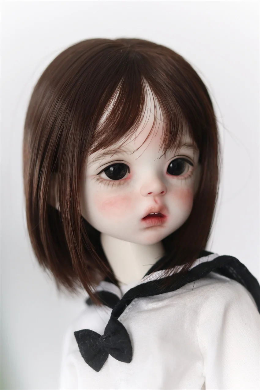 BJD wig Suitable for 1/4 1/6 yosd size doll high temperature silk wig shoulder-length hair bjd accessories(no doll)