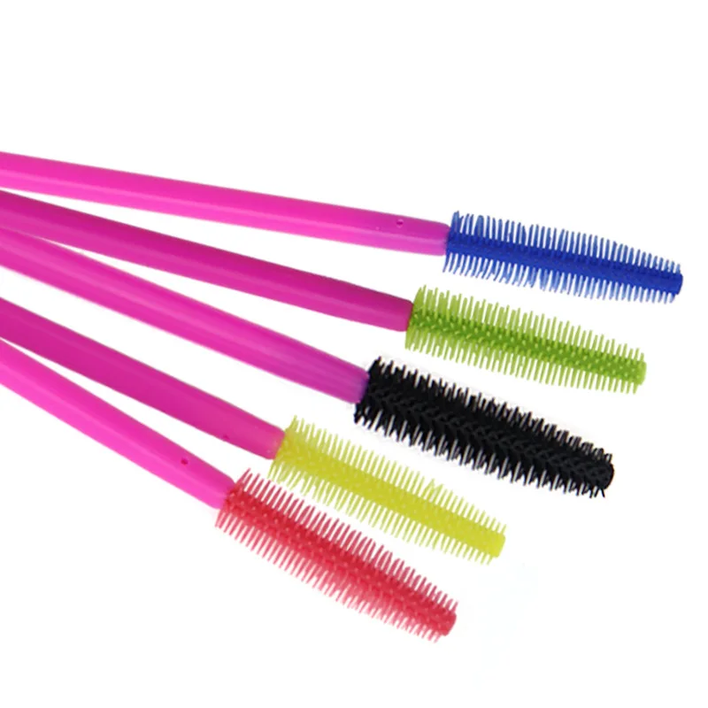 50pcs Rose Red Rod Silicone Eyelash Brush Eyebrow Lifting Comb Spoolies Mascara Wands Applicator Lash Extension Makeup Tools