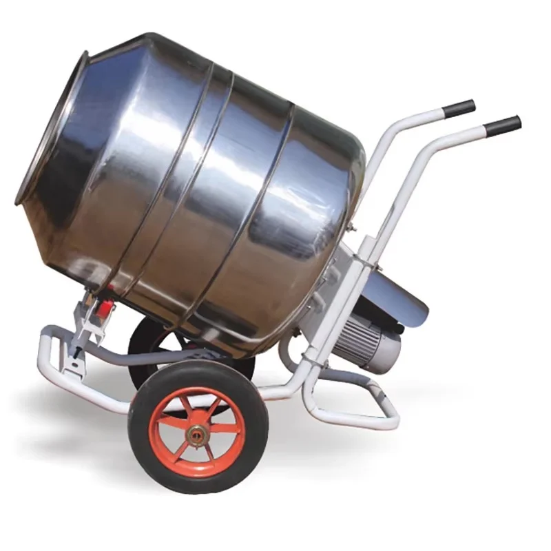 

160L Stainless steel barrel body push type electric fertilizer chemical seed feed concrete food mixer