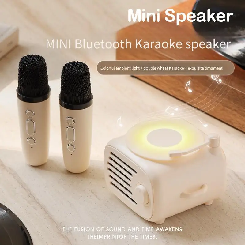 

Мини-беспроводной динамик Bluetooth в стиле ретро, креативный подарок для подруги или женщины, высококачественное ощущение пения с друзьями