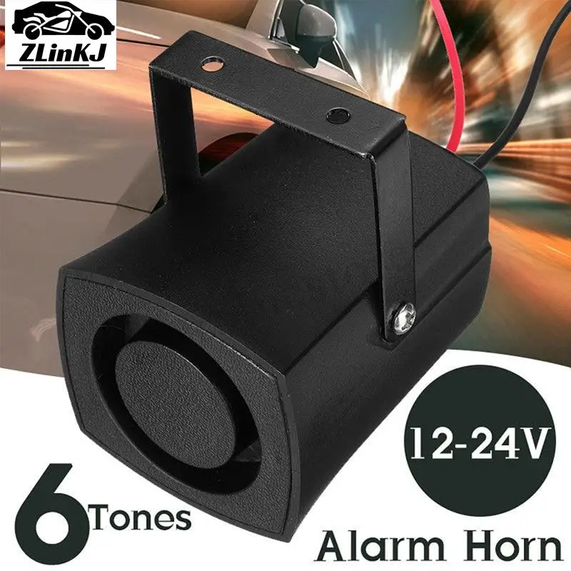 1pcs 6 tones surround Alarm Horn Car Police Fire Alarm Horn 12-24V Warning Loud Sound Truck Boat Siren