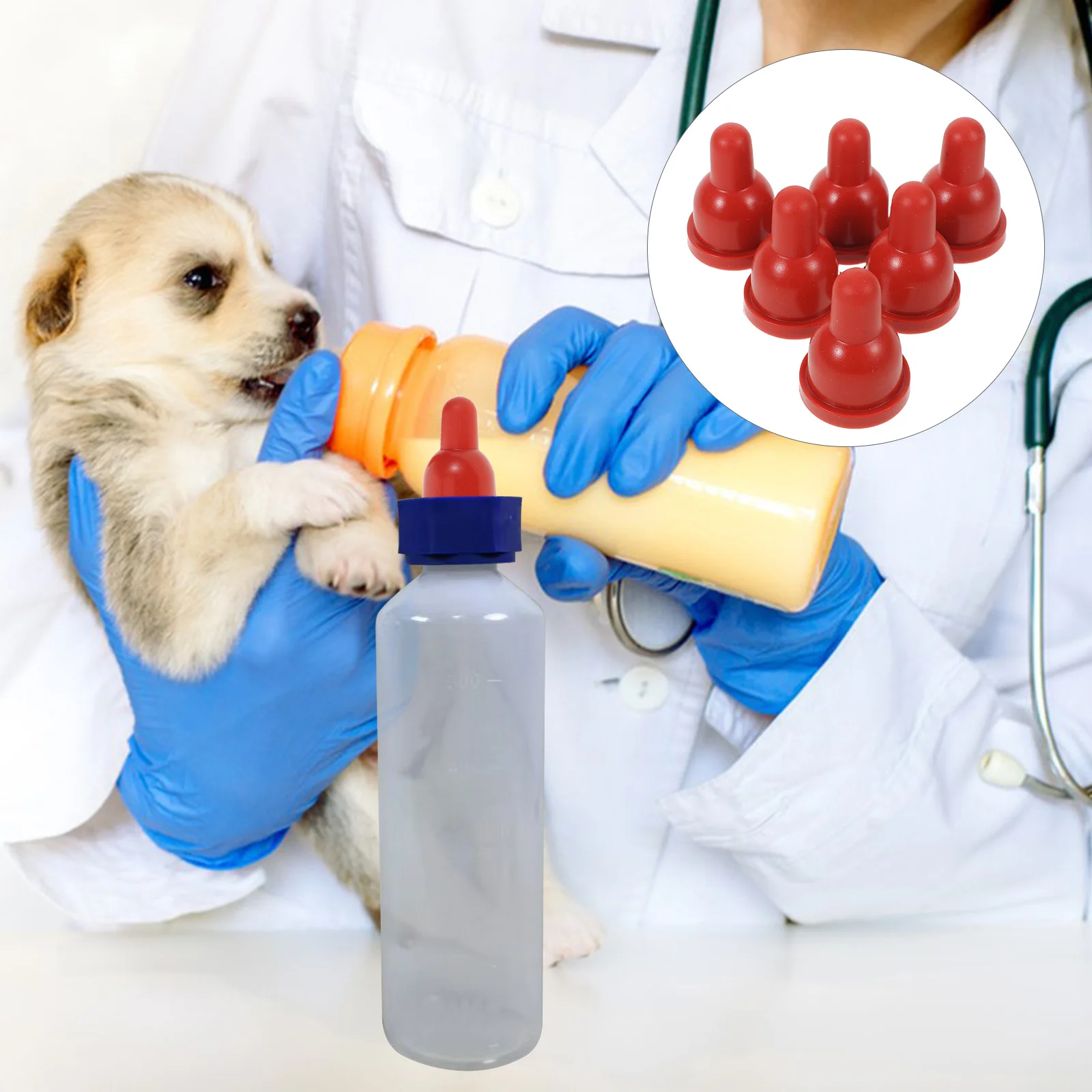 

6Pcs Soft Rubber Goat Nipple Replacement Milk Bottle Lamb Kids Nursing Small Animal Feed Supplies Sheep Feeding Supplies