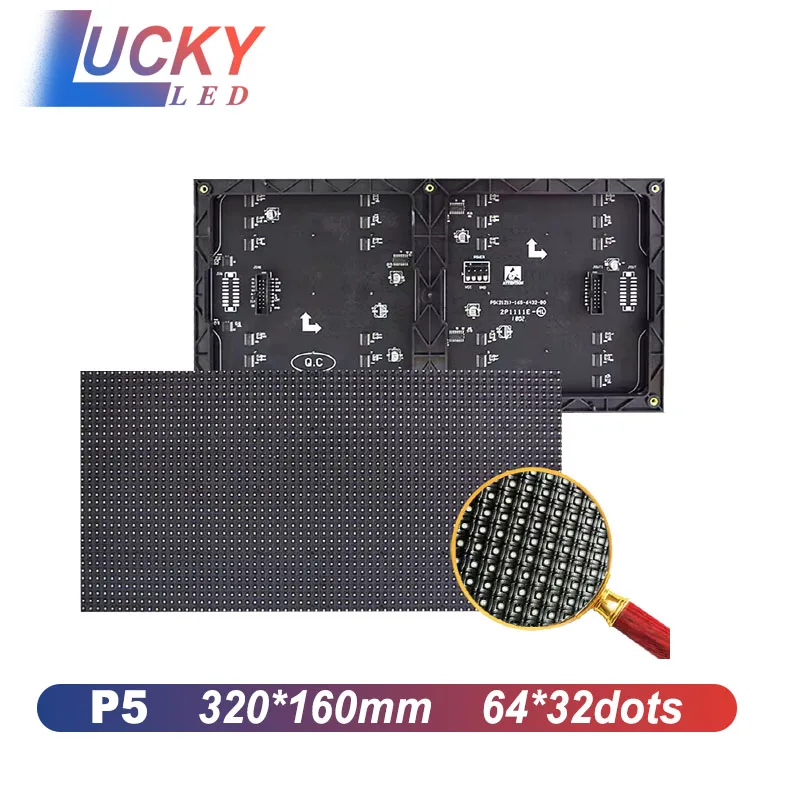Indoor SMD2121 P5 Led  RGB LED Matrix Led Screen Module Board 64x32 Pixels HD 1/16 Scan Led Sign HUB75 Led Module
