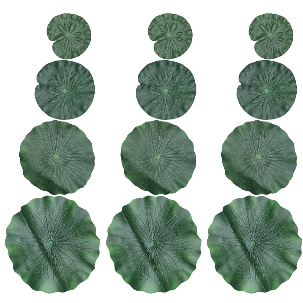 

12 Pcs/1 Simulated Lotus Leaf Decoration Pond Plants Artificial Indoor Party Leaves Simulation