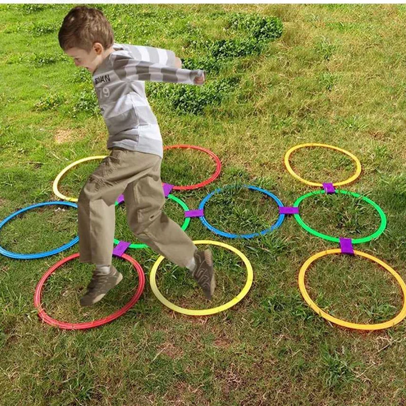 10PCS 28CM 38CM Children\'s Sports Ability Training Game Jump Ring Preschool Teaching Toys Indoor Outdoor Parent-child