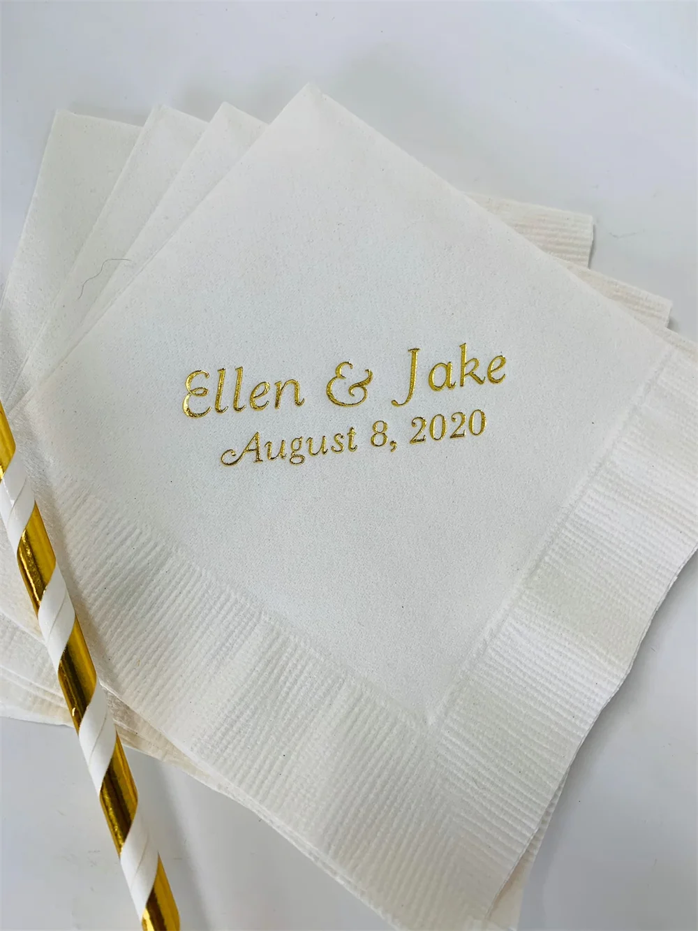 50pcs Personalized Napkins Personalized Napkins Wedding Personalized Cocktail Beverage Paper Anniversary Party Monogram Custom