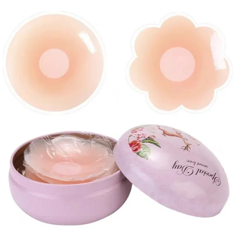 Self Adhesive Bra Pad Waterproof Chest Paste Silicone Plum Blossom Sticker Anti Collision Breast Petal Invisible Bosom Cover