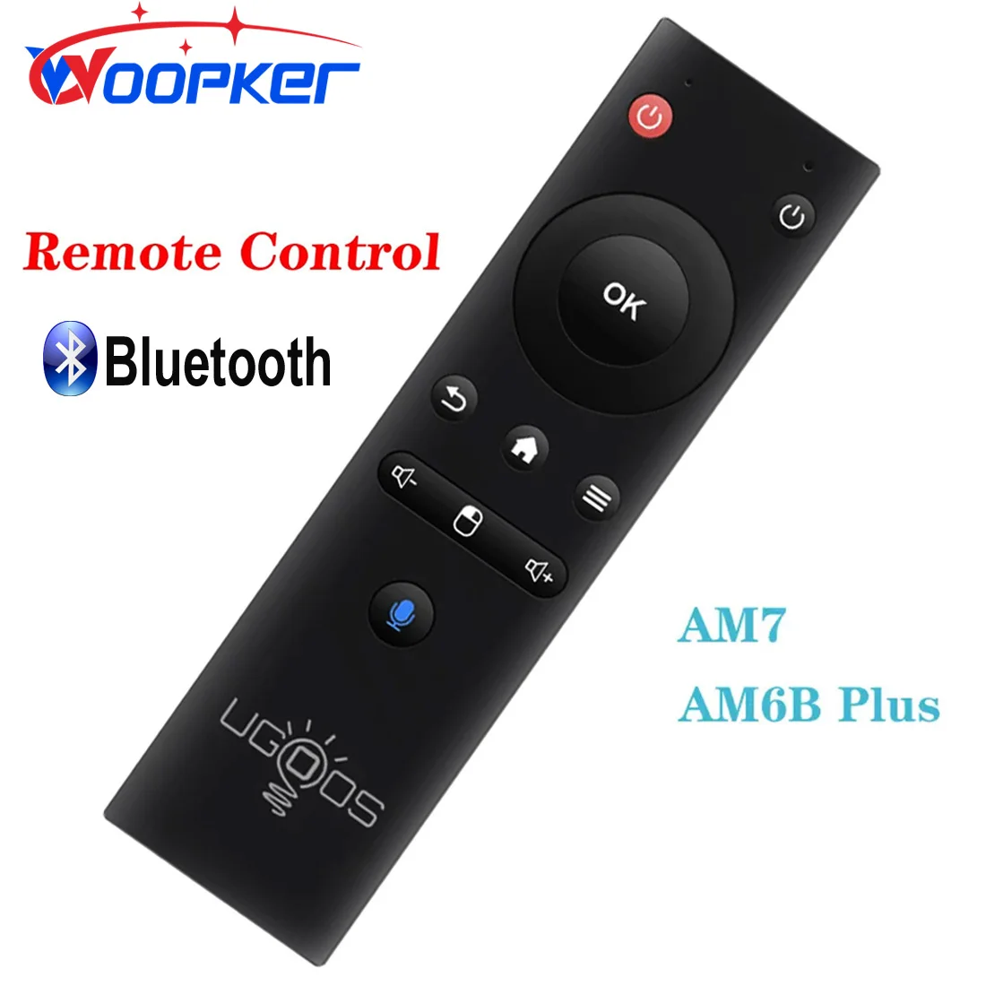 Woopker Original Bluetooth Voice Remote Control Replacement Gyroscope Airmouse for UGOOS Android TV Box AM7 AM6B Plus UT8 PRO