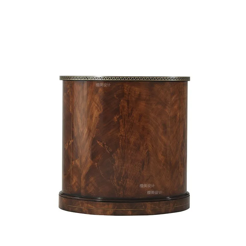 English La Casa paint special-shaped bedside table, Alexander solid wood carving flower villa castle mansion bedroom furniture