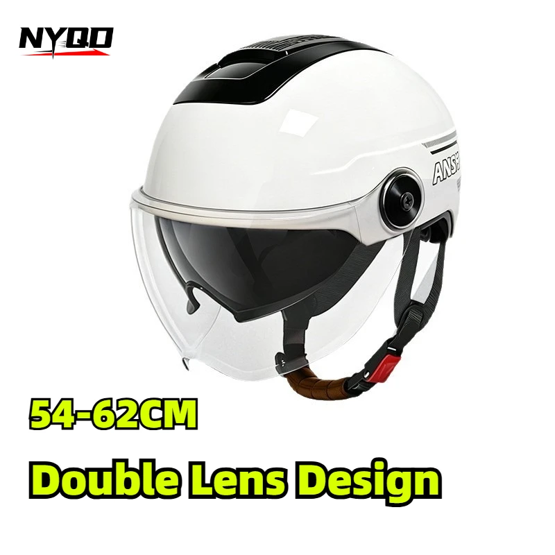 E-Motorcycle Half Helmet, Unisex All-Season Summer Sun Protection Safety Cap, Openable Ventilation casco de moto