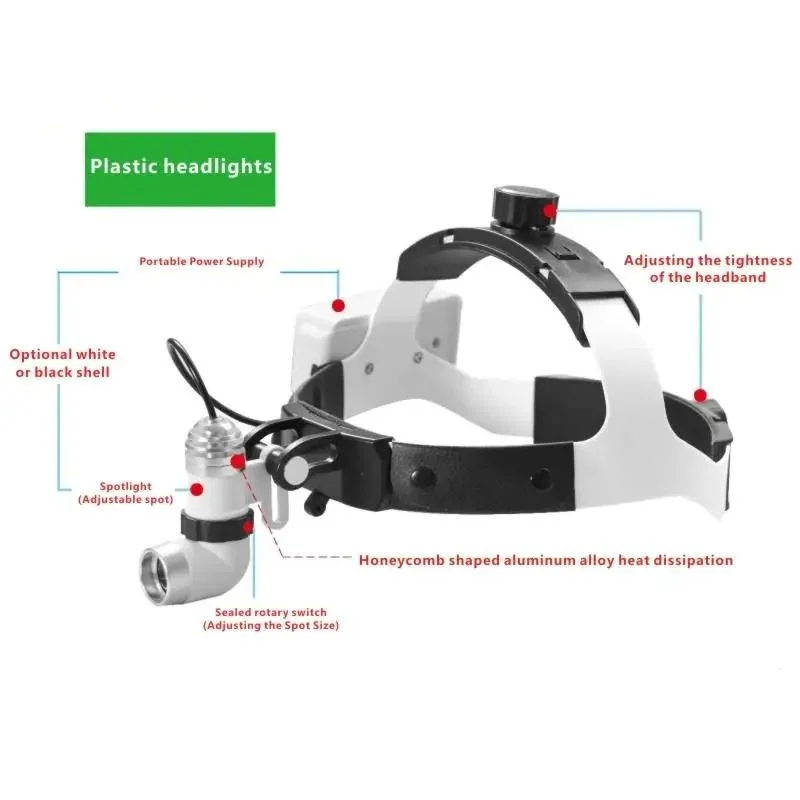 den tal LED Head Light Lamp For Lab Binocular Loupes Brightness Adjustable den tal Headlamp Head-mounted Surgical Headlight