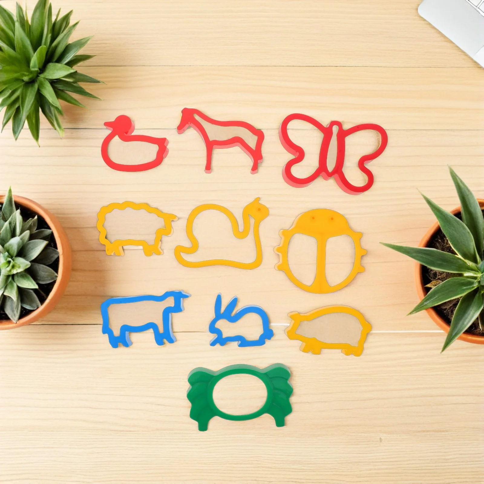 10 stücke Kinder Diy Ton Formen Set Obst Tier Teig Schneider Kunststoff Modellierung Werkzeuge Für Kreative Spielen Wiederverwendbare Handwerk Lernen -