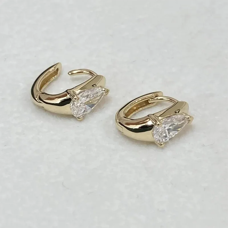 0.8ctw Pear Cut Diamond Earrings Sparkly DEF/VS VVS Lab Grown Diamond 14K /10K Gold Elegant Design Design Earrings - view 4