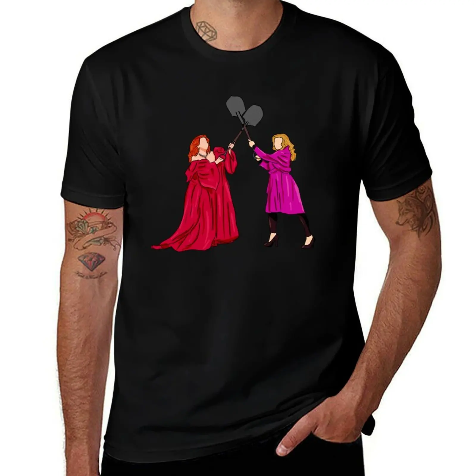 

Death Becomes Her - Shovel Duel T-Shirt blacks hippie clothes boys animal print tops t shirt men 100℅ cotton