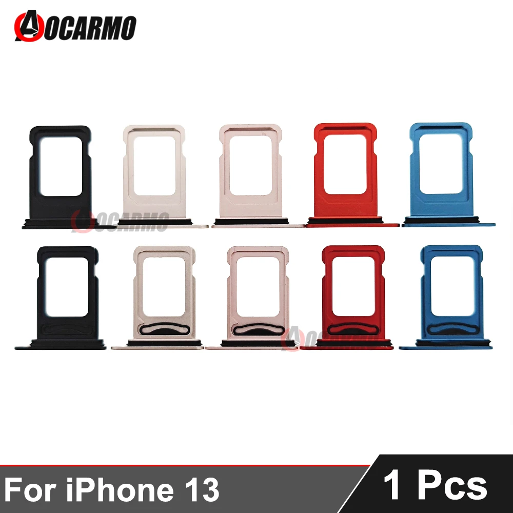 Aocarmo For Apple iPhone 13 SIM Card Tray Holder Slot Drawer Replacement Parts Black Silver Pink Blue Red Green