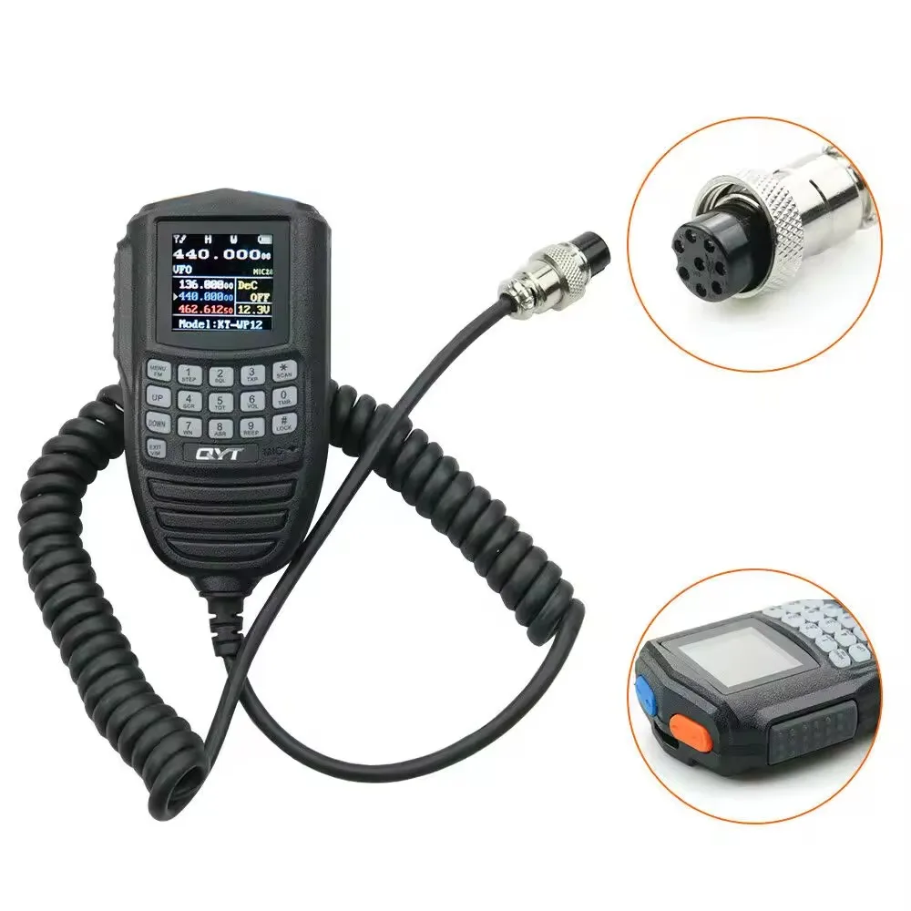 Walkie Talkie QTY KT-WP12 VHF 25W UHF20W Dual Band VOX Scrambler Hand Microphone Control ham Mobile Radio with Programming Cable