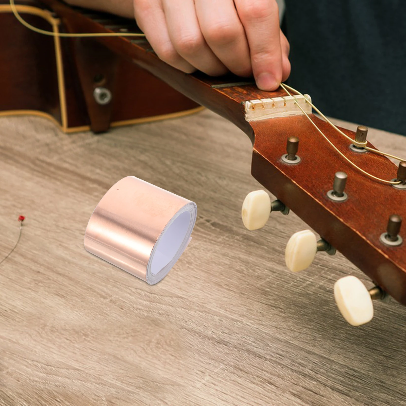 

Electric Guitar Bass 5M Copper Foil Tape Shielding Noise Reduction Conductive Adhesive Guitar Repairs Accessories Durable