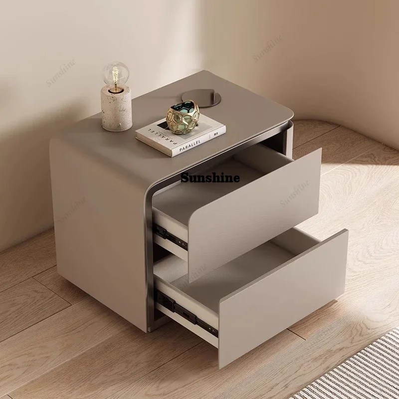 TDSimple Modern Night Table Storage Nordic Aesthetic Luxury Nightstand Trendy Drawer Home Mesitas De Noche Bedroom Furniture