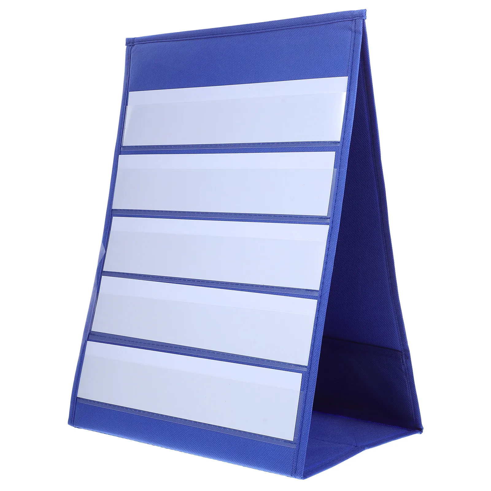 20Pcs Educational Teaching Display Board Desktop Pocket Chart 43x33cm Self-Standing White Cards Pet Material School Office