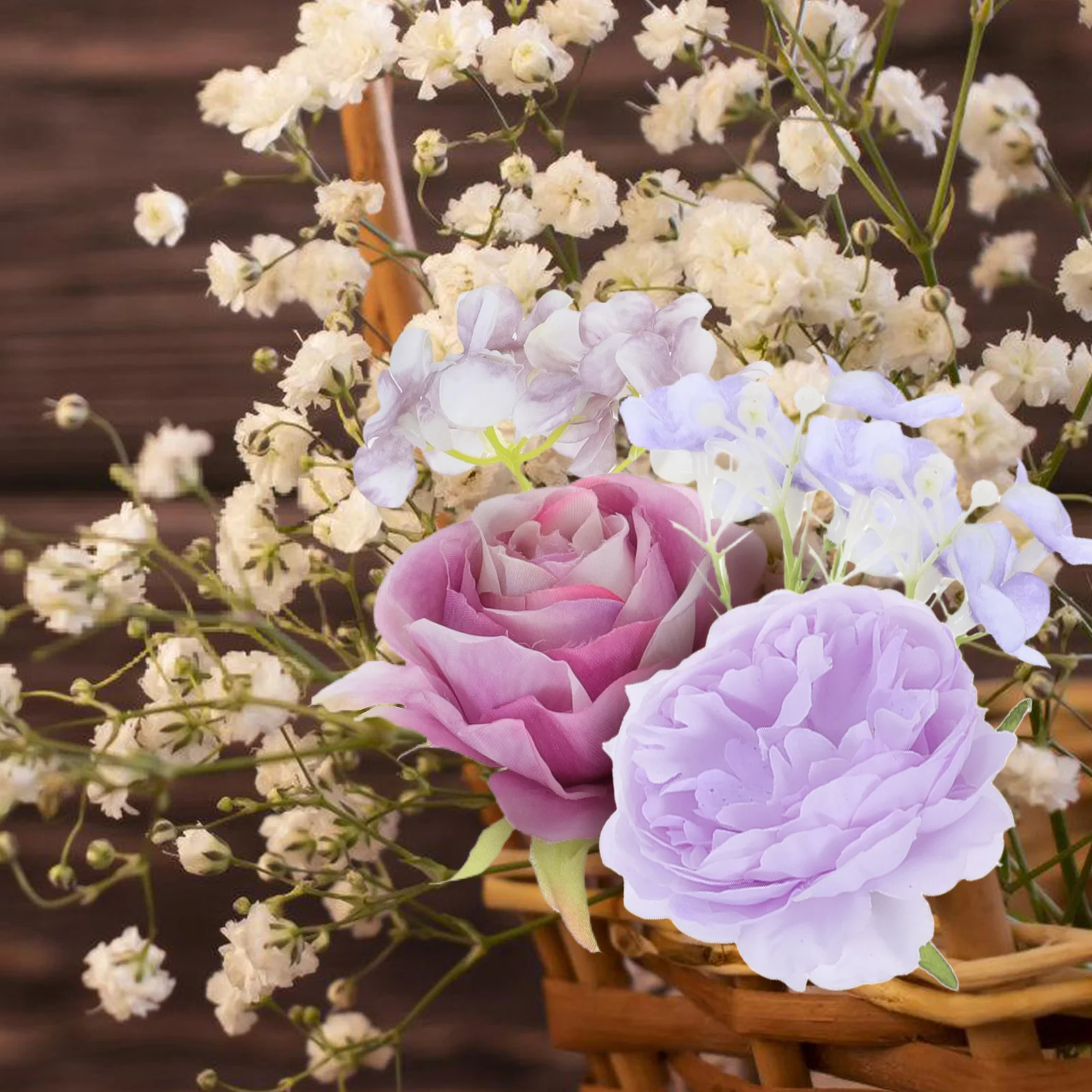 1Set Mini Künstliche Blumen DIY Kit Faux Realistische Kleine Blumen für Hochzeitssträuße Home Decor Handwerk Blumenköpfe Künstlich