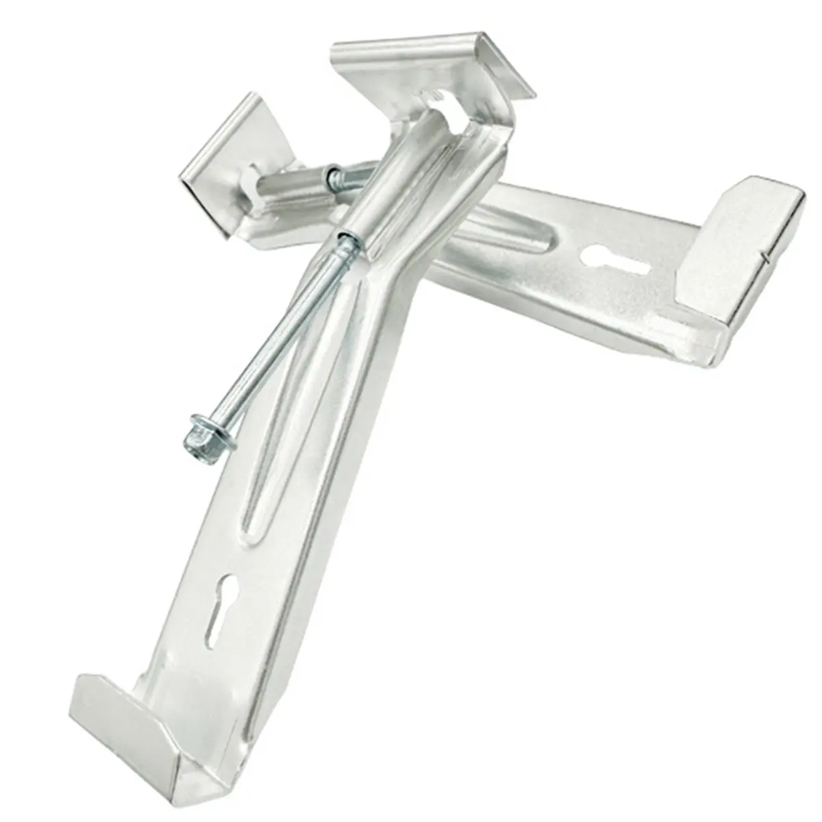 A50U 5 Inch Aluminum Gutter Hangers with Assembled Screw - Hidden Brackets for Rain Gutter Support, 50 Pcs