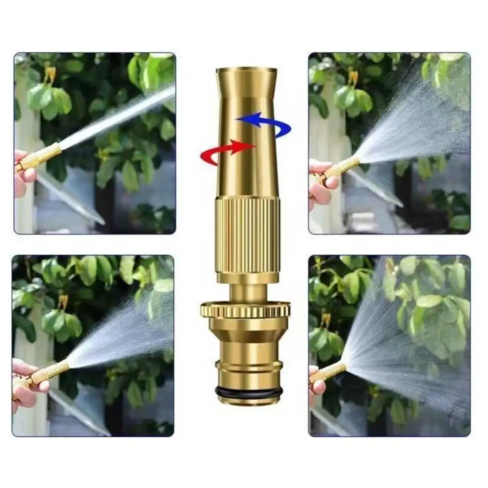 Brass Hose Nozzle Adjustable Twist Hose Nozzle Jet Sweeper Nozzle Garden Sprayer Car Washing Adjustable Nozzle